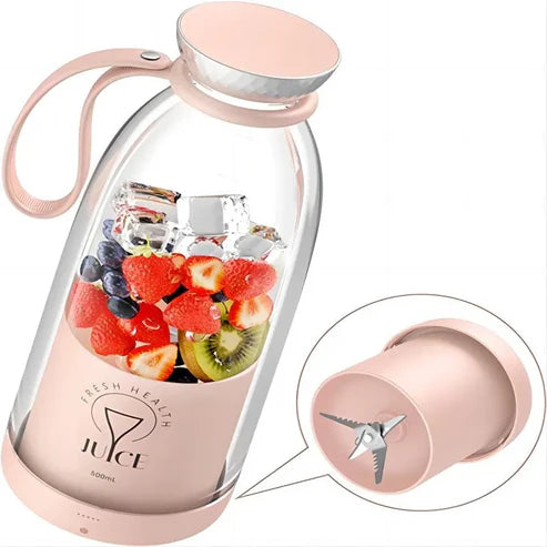 Mini Juicer Blender – USB Electric Smoothie Maker Bottle – 6 Blade, 380ml, for Travel, Gym & Kitchen